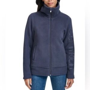 Calvin Klein Jeans Women's Polar Fleece Zip Up Jacket Dark Gray L